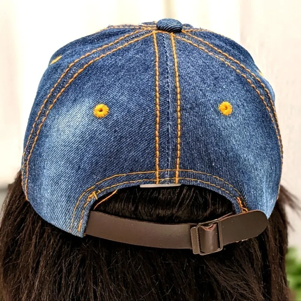 Shining Crystal and Star Cap with Adjustable Strap